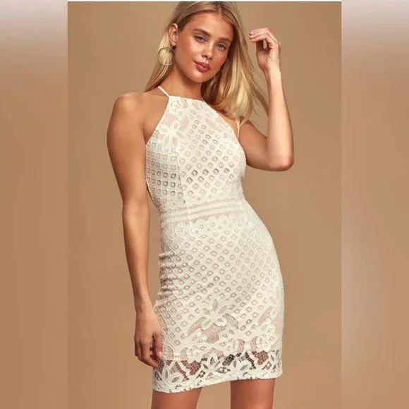halter linen mini dress Noemi Halter Mini Dress | Ivory main image 1
